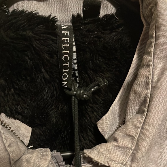 Rare🔥💥 Affliction limited Edition Unisex bomber jacket/coat w/ faux fur lining - Picture 5 of 17